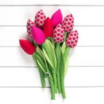 TULIPANY, bawełniany bukiet w tulipany - BAWEŁNIANE TULIPANY w kolorowe tulipany
