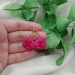 Lekkie małe kolczyki fuksja kwiaty sztyfty  - true winter