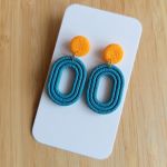 "Nira I" - kolczyki z gliny polimerowej. - owalny kształt