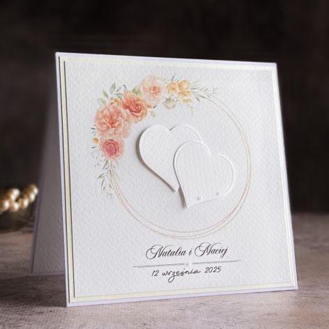 Kartka ślubna w ozdobnej kopercie, wp42c