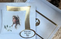 232,Kartka na komunię w pudełku dla dziewczynki z torebką