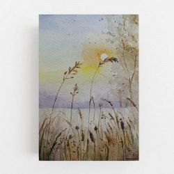 Jesienne trawy-akwarela A5