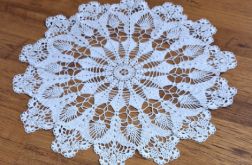serwetka szydełkowa biała, bieżnik, vintage