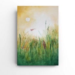 Słoneczna łąka-akwarela formatu A5