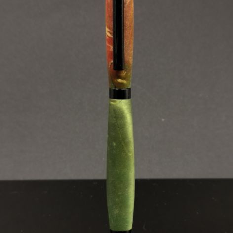Długopis z drewna stabilizowanego - zielono pomarańczowy