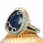 Lapis, Srebrny pierścionek z lapis lazuli - pierscionek wire wrapped