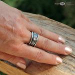 Kwarc z celtycką nutą - srebro na palec