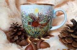 Ręcznie malowany bażant i dzikie jabłonie kubek 480 ml.