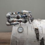 Bransoletka Sekretny Ogród – ręcznie robiona bransoletka z papierowych koralików i zawieszek - 4