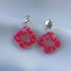 "Liwia" - kolczyki z gliny polimerowej.