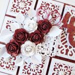 Kartka ROCZNICA ŚLUBU rubinowo-biała / Z - Kartka na rocznicę ślubu z rubinowo-białymi różami