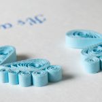 Kartka narodziny dziecka, quilling, niebieska - 