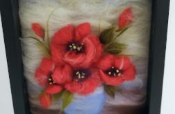 Bukiet maków - filcem malowany