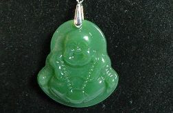Zielony Jadeit chiński - wisiorek Budda Maitreya