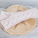 Lniane mitenki z warkoczem - 