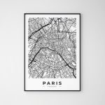 Plakat mapa paryża #32 50X70 B2 - 