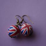 Kolczyki handmade z flagą Wielkiej Brytanii - Na leżąco