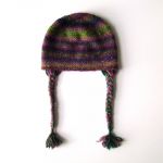 indiańska:) czapka z warkoczami fioletowo-zielona - 
