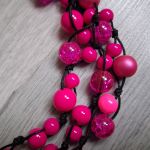 Naszyjnik/korale Fuksja - 