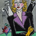 Obraz  fowizm dama z kotami - 