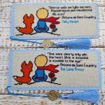 Ręcznie haftowana zakładka Mały Książę z cytatem. - 