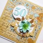 Kartka URODZINOWA z turkusowym kwiatkiem - Kartka na urodziny z turkusowym kwiatkiem