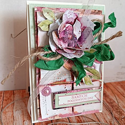 Kartka uniwersalna - Fioletowy kwiat