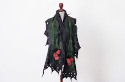 SZAL SZALIK JEDWABNO WEŁNIANY róże Feltmondo