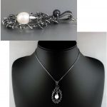 Srebrny wisiorek z perłą i szafirem Srebro - srebrny wisiorek z perłą hodowlaną i kamieniem naturalnym szafirem