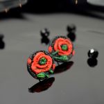 Małe kolczyki sztyfty "czerwony mak" - kolczyki sztyfty czerwone maki