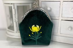 Portmonetka zielona Pełnik, haftowana ręcznie