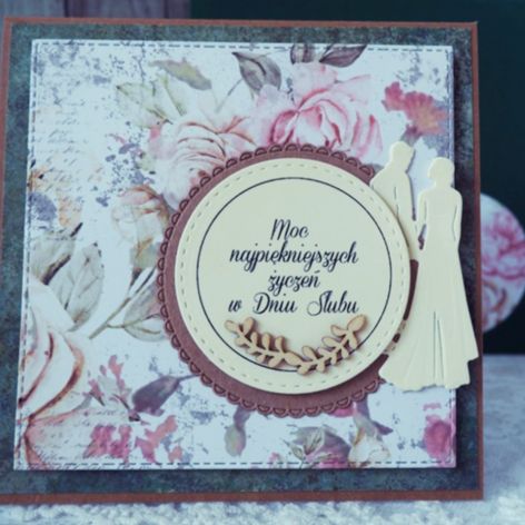 Kartka na ślub-Róże vintage