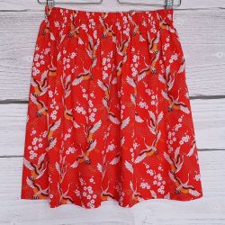 Spódnica japońskie żurawie na czerwonym tle