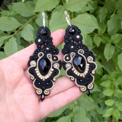 Kolczyki Czerń & Złoto 