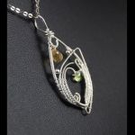 Cytryn Srebrny wisior z cytrynem, peridotem - Cytryn i peridot, Srebrny wisiorek z kroplą cytrynu, ręcznie wykonany, prezent dla niej, prezent dla mamy, prezent urodzinowy, biżuteria