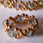 Komplet z kryształu australijskiegi i hematytu pozłacanego - 