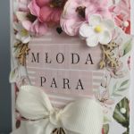 Kartka ślubna - Wianek z kwiatów - kartka na ślub