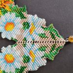 Komplet "Bukiet Słoneczny" naszyjnik i bransoletka z kwiatami z koralików - Komplet "Bukiet Słoneczny" naszyjnik i bransoletka z kwiatami z koralików