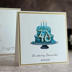 Kartka na 40 urodziny z pudełkiem, BH 31