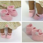 Różowe buty dla lalki MINILAND  - Beżowe buciki dla lalki MINILAND