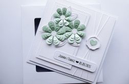 Subtelna kartka ślubna handmade w pudełku