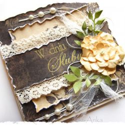 Kartka na ślub w brązach