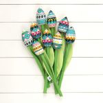 FOLKOWE TULIPANY, bawełniany bukiet - folkowe tulipany