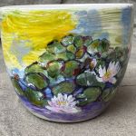 Porcelanowa filiżanka ręcznie malowana Lilie wodne  - 