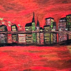 Panorama Nowego Yorku, 60x40x1 cm , akryl na plotnie
