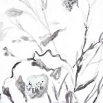 Grafika A4 czarno biała, elegancki minimalizm - Akwarela grafika czarno biała kwiaty