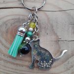 Brelok Sparkle Green Cat - Brelok Sparkle Green Cat
