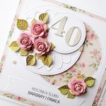 Kartka ROCZNICA ŚLUBU różowo-beżowa - Kartka na rocznicę ślubu z różami
