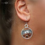 Granaty na okrągło - kolczyki koła srebro granaty