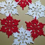 Szydełkowe śnieżynki x 6, świąteczne ozdoby - dekoracja na Boże Narodzenie